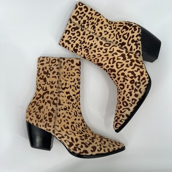 Matisse Women's Caty Boot in Leopard Calf-Hair Western Ankle Bootie sz 8.5 M NEW - Picture 3 of 9